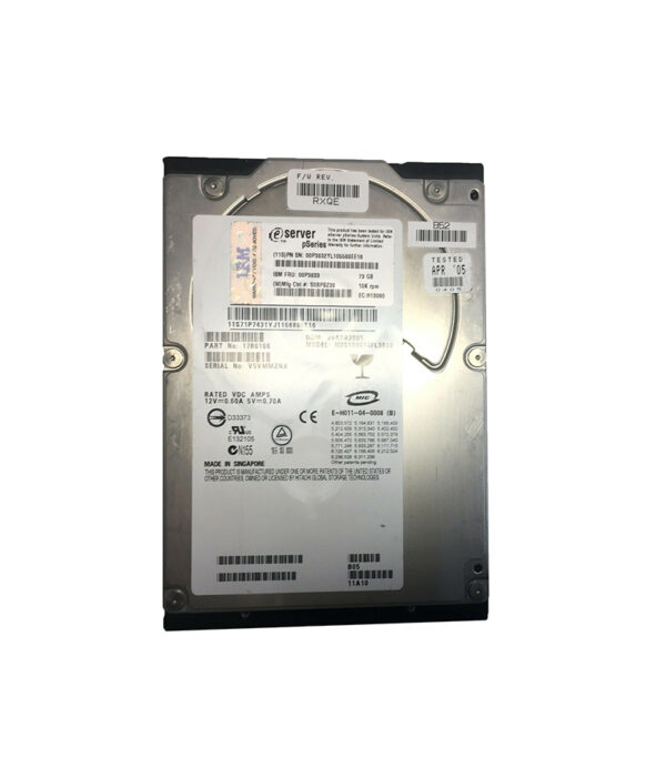 00P3832 - IBM 73.4GB 10000RPM Ultra320 SCSI 80-Pin 8MB Cache 3.5-Inch Hard Drive