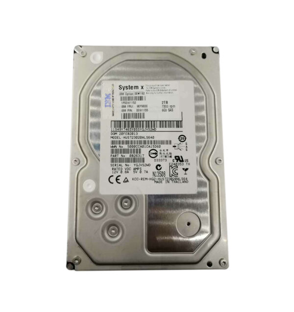 00W1152 - IBM 2TB 7200RPM SAS 6Gb/s 16MB Cache 3.5-Inch Hard Drive