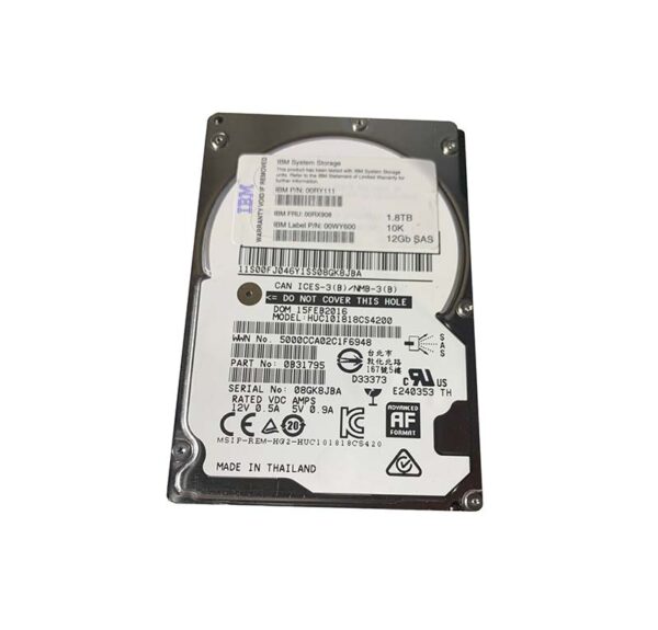 00WY600 - IBM 1.8TB 10000RPM SAS 12Gb/s 128MB Cache 2.5-Inch Hard Drive for Storwize V7000 Gen2