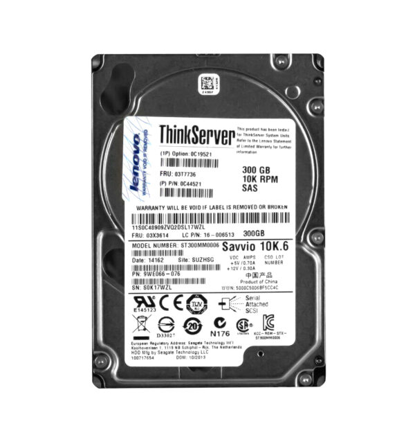 03T7736 - Lenovo 300GB 10000RPM SAS 6Gb/s 2.5-inch Hard Drive