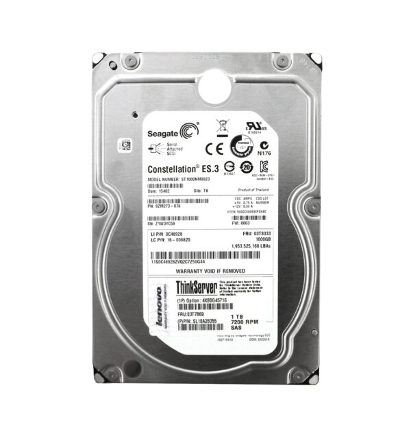 03T7869 - Lenovo 1TB 7200RPM SAS 6Gb/s Hot Swappable 3.5-Inch Hard Drive for ThinkServer RD550