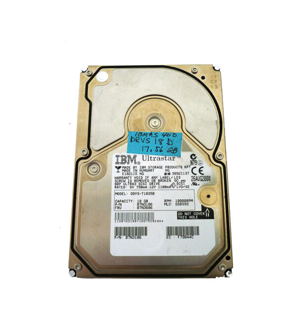 07N3686 - IBM 18.2GB 10000RPM Ultra160 SCSI 80-Pin 4MB Cache 3.5-Inch Hard Drive