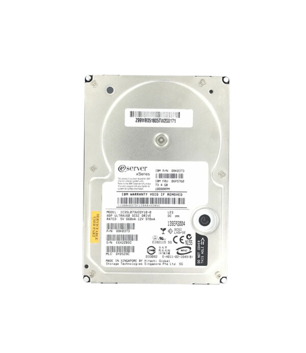 08K0373 - IBM 73.4GB 10000RPM Ultra160 SCSI 80-Pin 8MB Cache 3.5-Inch Hard Drive
