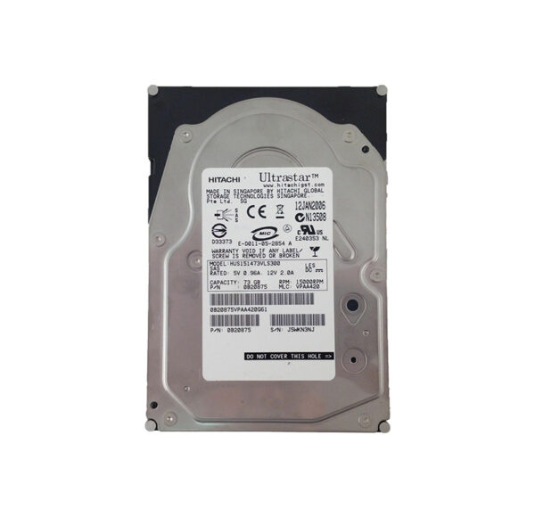 0B20875 - Hitachi Ultrastar 15K147 Series 73.4GB 15000RPM SAS 3Gb/s 16MB Cache 3.5-inch Hard Drive
