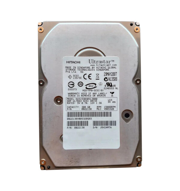 0B22138 - Hitachi Ultrastar 15K300 Series 300GB 15000RPM Ultra-320 SCSI 80-Pin 16MB Cache 512e 3.5-inch Enterprise Hard Drive
