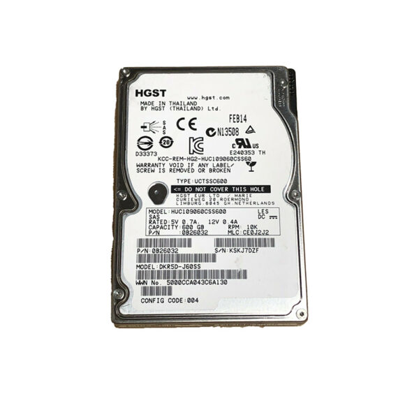 0B26032 - HGST Ultrastar C10K900 Series 600GB 10000RPM SAS 6Gb/s 64MB Cache 512e SFF 2.5-inch Hard Drive