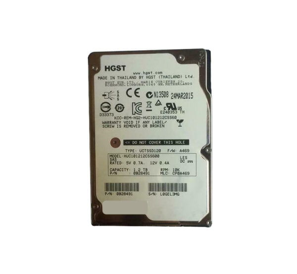 0B28491 - HGST Ultrastar C10K1200 Series 1.2TB 10000RPM SAS 6Gb/s 64MB Cache SFF 2.5-inch Enterprise Hard Drive