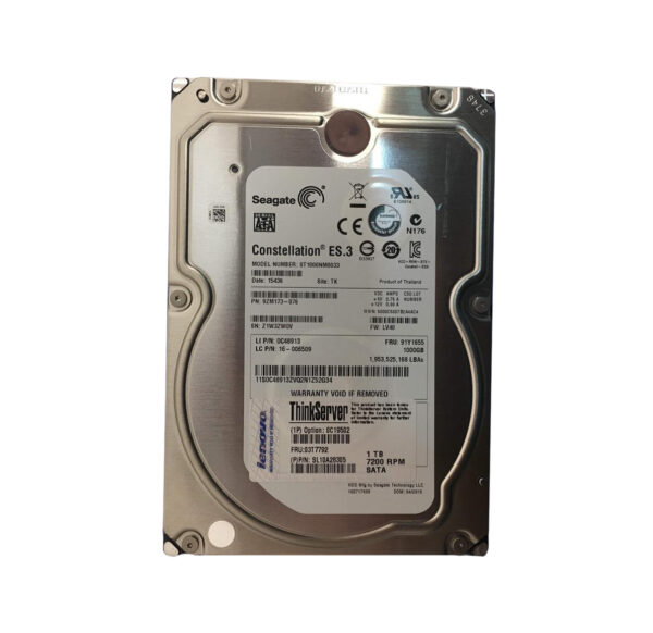 0C19502 - Lenovo 1TB 7200RPM SATA 6Gb/s Hot Swappable 64MB Cache 3.5-Inch Hard Drive for ThinkServer TS140