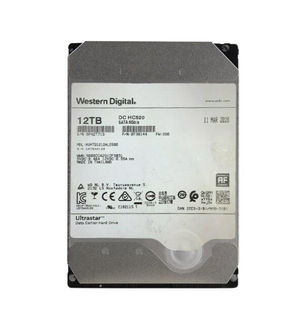 0F30144 - HGST Ultrastar DC HC520 Series 12TB 7200RPM SATA 6Gb/s 256MB Cache (ISE) 3.5-Inch Hard Drive