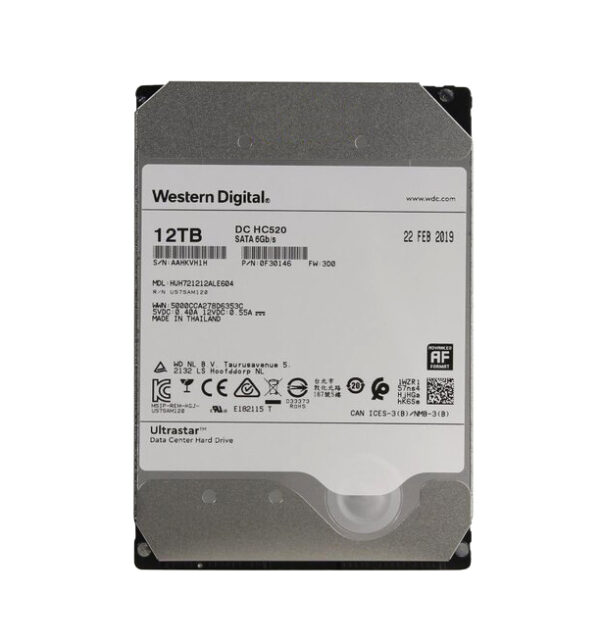 0F30146 - HGST Ultrastar DC HC520 Series 12TB 7200RPM SATA 6Gb/s 256MB Cache (SE) 3.5-Inch Hard Drive