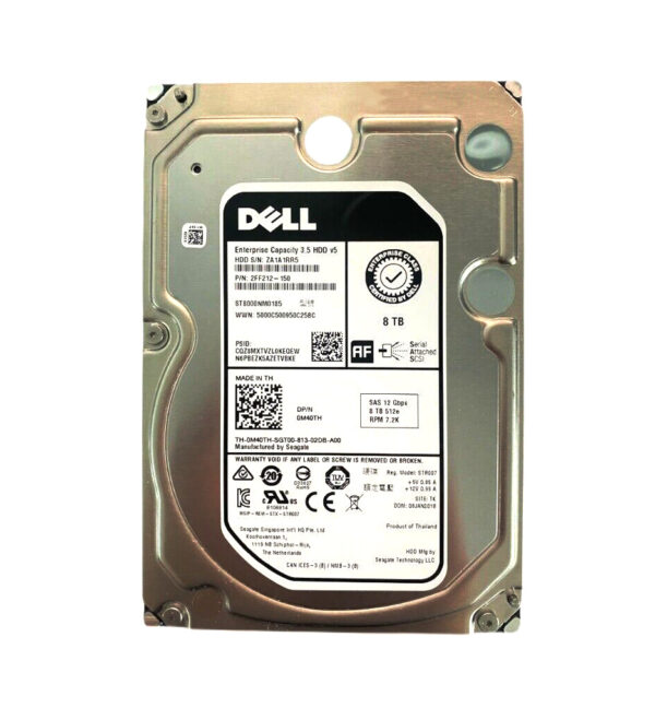 0M40TH - Dell 8TB 7200RPM SAS 12Gb/s Hot-Pluggable (512e) 3.5-Inch Hard Drive with Tray for PowerEdge Server & PowerVault Storage Array