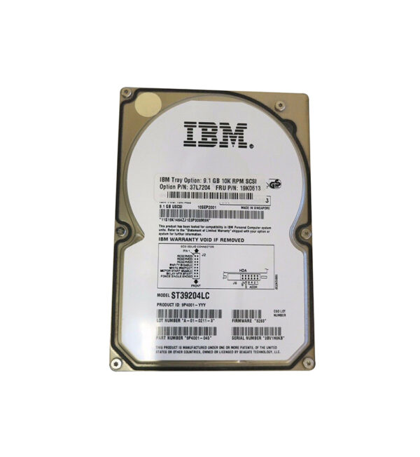 19K0613 - IBM 9.1GB 10000RPM Ultra160 SCSI 80-Pin Hot Swappable 3.5-Inch Hard Drive with Tray