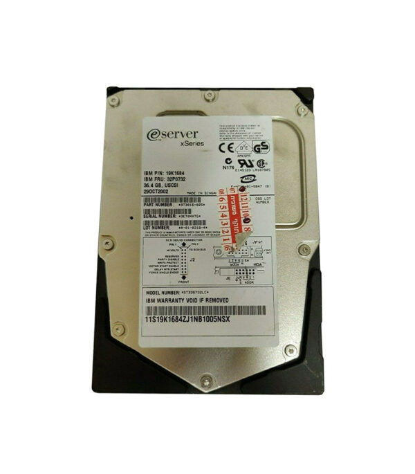 19K1684 - IBM 36.4GB 15000RPM Ultra320 SCSI 80-Pin Hot Swappable 3.5-Inch Hard Drive