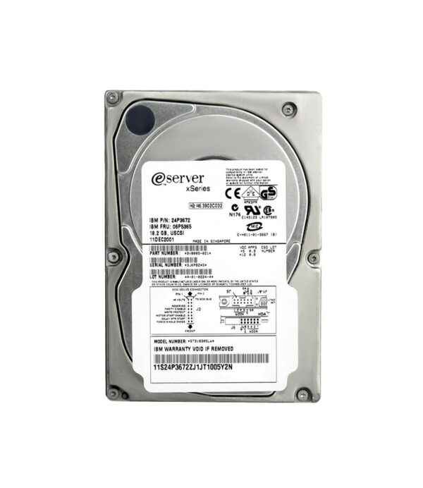 24P3672 - IBM 18.2GB 10000RPM Ultra160 SCSI 68-Pin 3.5-Inch Hard Drive for eServer xSeries