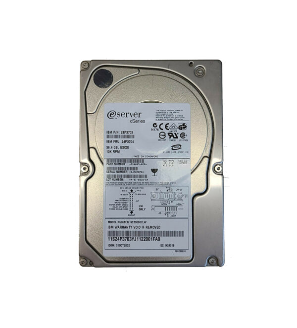 24P3703 - IBM 36.4GB 10000RPM Ultra320 SCSI 68-Pin 8MB Cache 3.5-Inch Hard Drive