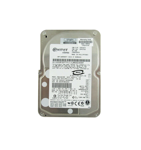 24P3725 - IBM 36.4GB 15000RPM Ultra320 SCSI 68-Pin 3.5-Inch Hard Drive