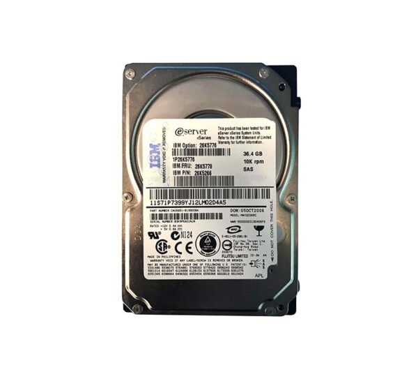 26K5778 - IBM 36.4GB 10000RPM SAS 3Gb/s 8MB Cache 2.5-Inch Hard Drive