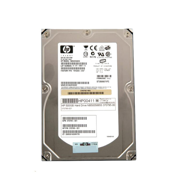 370794-001 - HP 500GB 7200RPM Fibre Channel 2Gb/s 8MB Cache Hot-Pluggable Dual Port 3.5-inch Hard Drive with Tray for StorageWorks EVA