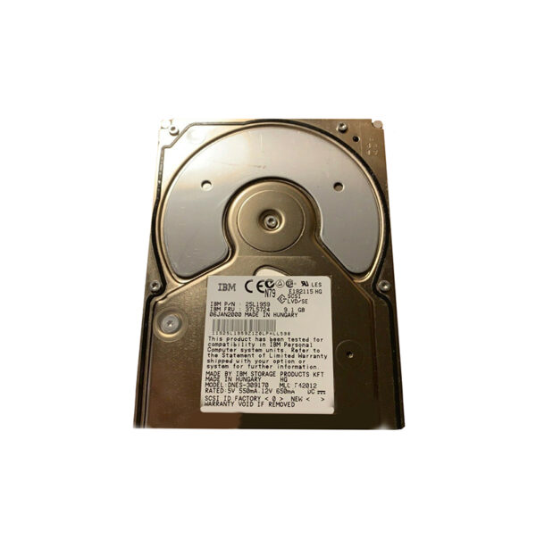 37L5724 - IBM Ultrastar 18ES 9.1GB 7200RPM Wide Ultra2 SCSI 80-Pin 2MB Cache 3.5-Inch Hard Drive with Tray