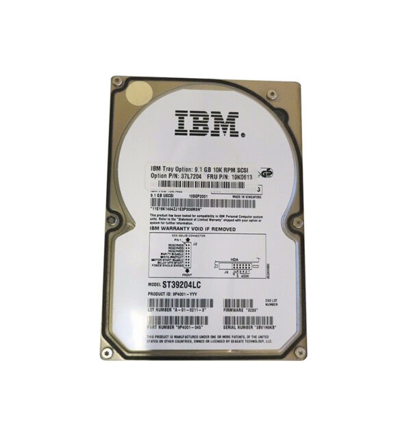 37L7204 - IBM 9.1GB 10000RPM Ultra160 SCSI 80-Pin Hot Swappable 3.5-Inch Hard Drive with Tray