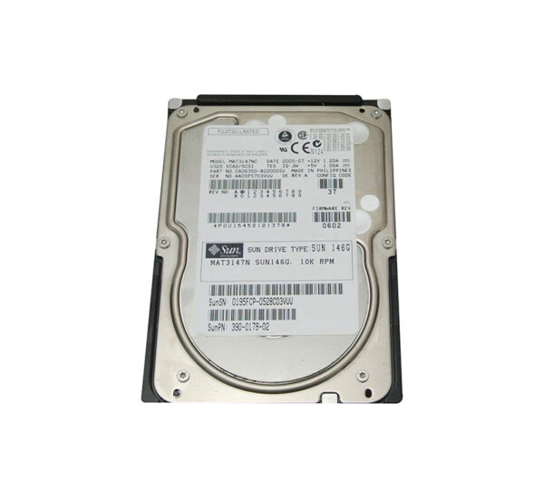 390-0178-02 - Sun 146GB 10000RPM Ultra-320 SCSI 8MB Cache 80-Pin 3.5-Inch Hard Drive