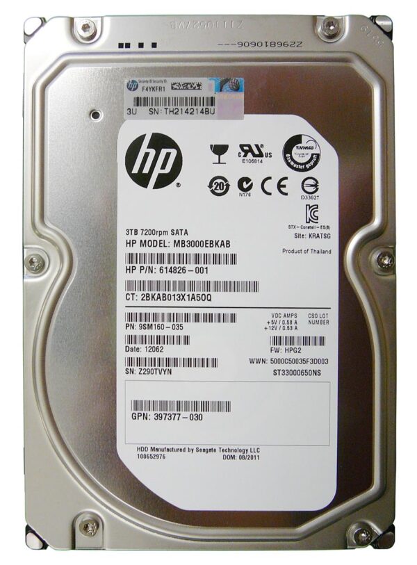 397377-030 - HP 3TB 7200RPM SATA 6Gb/s NCQ 64MB Cache 3.5-inch Midline Hard Drive