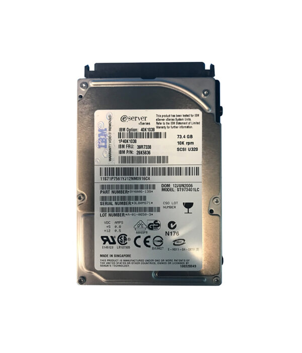 39R7338 - IBM 73.4GB 10000RPM Ultra320 SCSI 80-Pin 2.5-Inch Hard Drive for BladeCenter