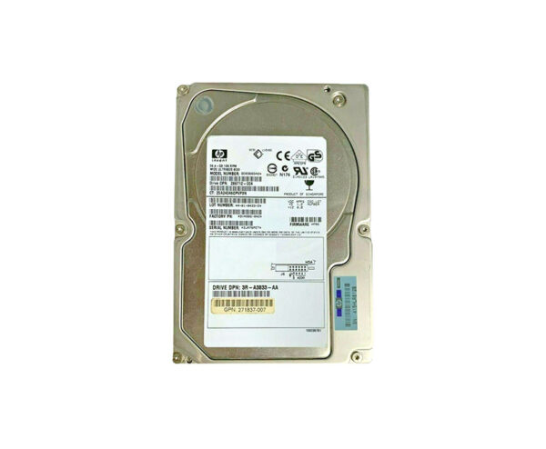 3R-A3833-AA - HP 36.4GB 10000RPM Ultra320 SCSI 8MB Cache Hot-Pluggable LVD 80-Pin 3.5-inch Hard Drive