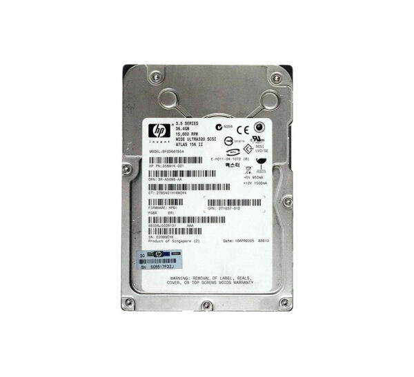 3R-A5098-AA - HP 36.4GB 15000RPM Ultra320 SCSI 8MB Cache Hot-Pluggable LVD 80-Pin 3.5-inch Hard Drive
