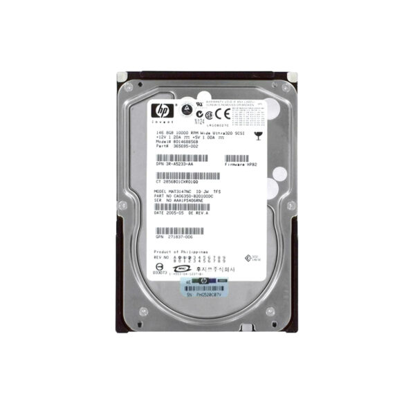 3R-A5233-AA - HP 146GB 10000RPM Ultra320 SCSI Hot-Pluggable LVD 80-Pin 3.5-inch Hard Drive with Tray