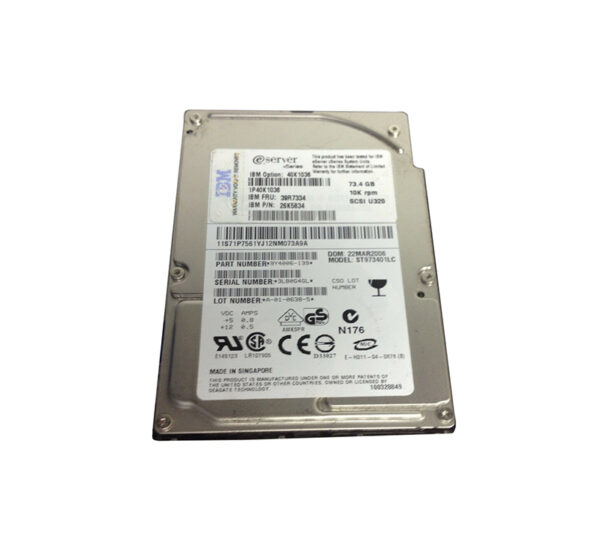 40K1036 - IBM 73.4GB 10000RPM Ultra320 SCSI 80-Pin Hot Swappable 2.5-Inch Hard Drive
