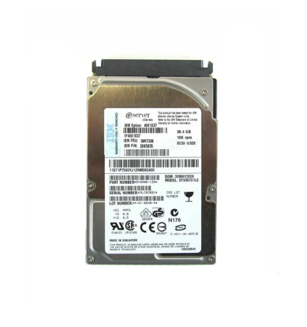 40K1037 - IBM 36.4GB 10000RPM Ultra320 SCSI 80-Pin 8MB Cache 2.5-Inch Hard Drive