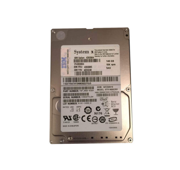 42C0249 - IBM 146GB 10000RPM SAS 3Gb/s 2.5-Inch Hard Drive