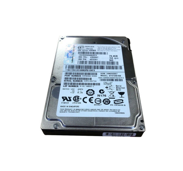 42C0261 - IBM 73GB 15000RPM SAS 3Gb/s 16MB Cache 2.5-Inch Hard Drive