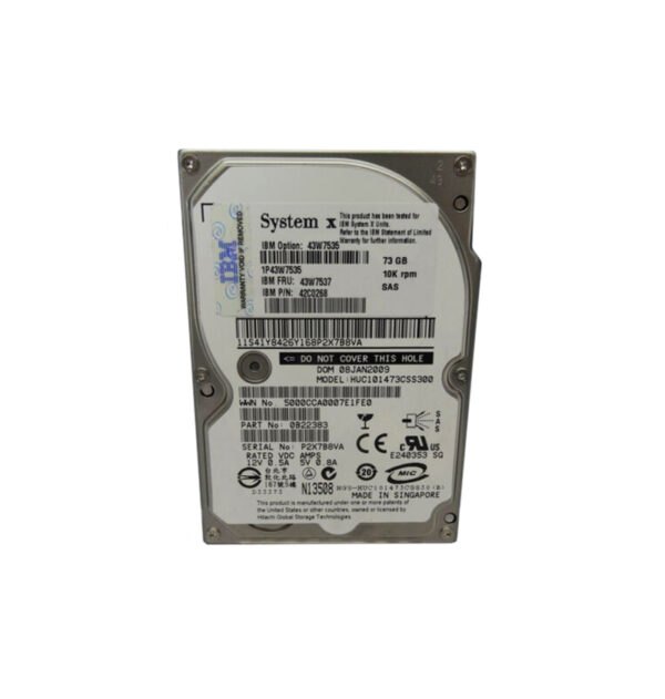42C0268 - IBM 73GB 10000RPM SAS 3Gb/s Hot Swappable 2.5-Inch Hard Drive