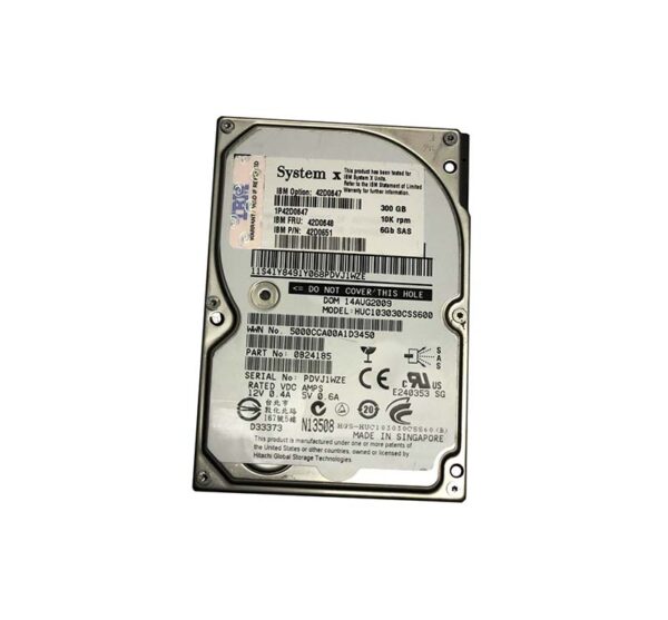42D0648 - IBM 300GB 10000RPM SAS 6Gb/s 64MB Cache 2.5-Inch Hard Drive