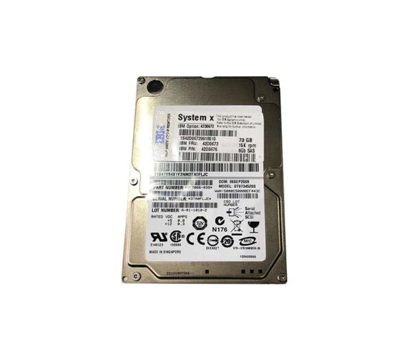 42D0672 - IBM 73GB 15000RPM SAS 6Gb/s Hot Swappable 16MB Cache 2.5-Inch Hard Drive for System x32XX M3
