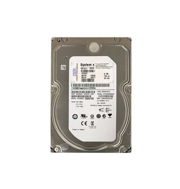 42D0767 - IBM 2TB 7200RPM SAS 6Gb/s Hot Swappable 3.5-Inch Hard Drive for System x3200 M2