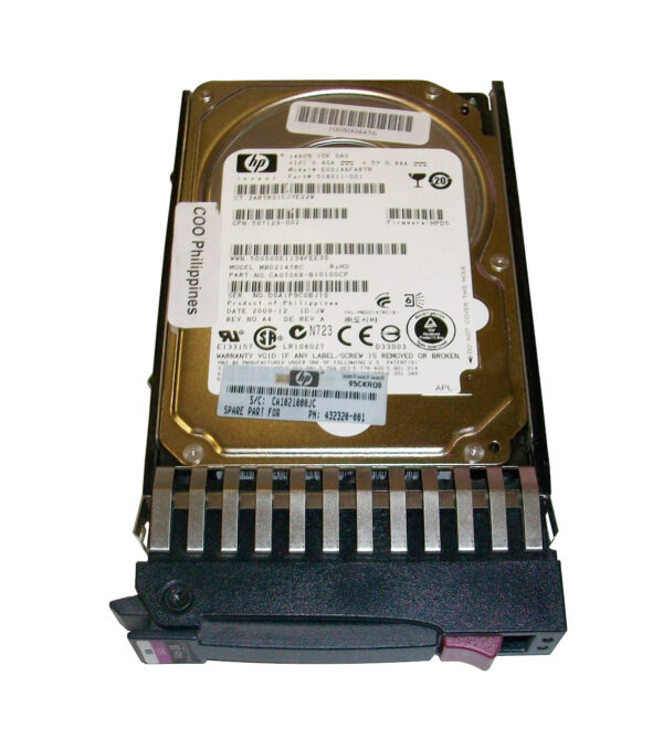 432320-002 - HP 146GB 10000RPM SAS 3Gb/s 16MB Cache Hot-Pluggable Dual Port 2.5-inch Hard Drive