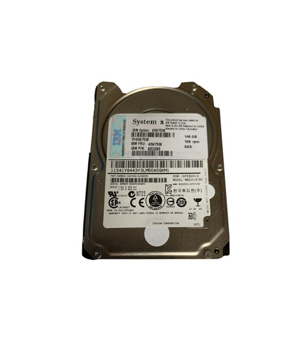 43W7536 - IBM 146GB 10000RPM SAS 6Gb/s Hot Swappable 2.5-Inch Hard Drive