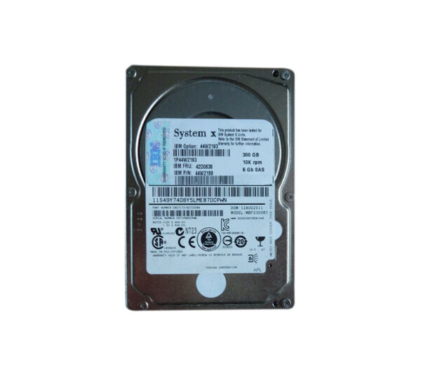 44W2193 - IBM 300GB 10000RPM SAS 6Gb/s Hot-Swappable 2.5-Inch Hard Drive