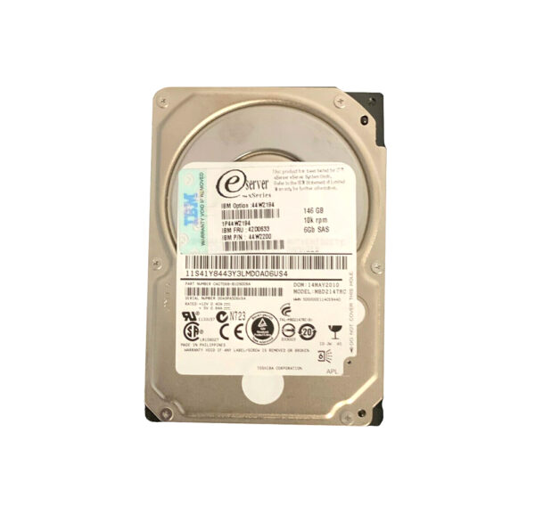 44W2194 - IBM 146GB 10000RPM SAS 6Gb/s Hot Swappable 2.5-Inch Hard Drive