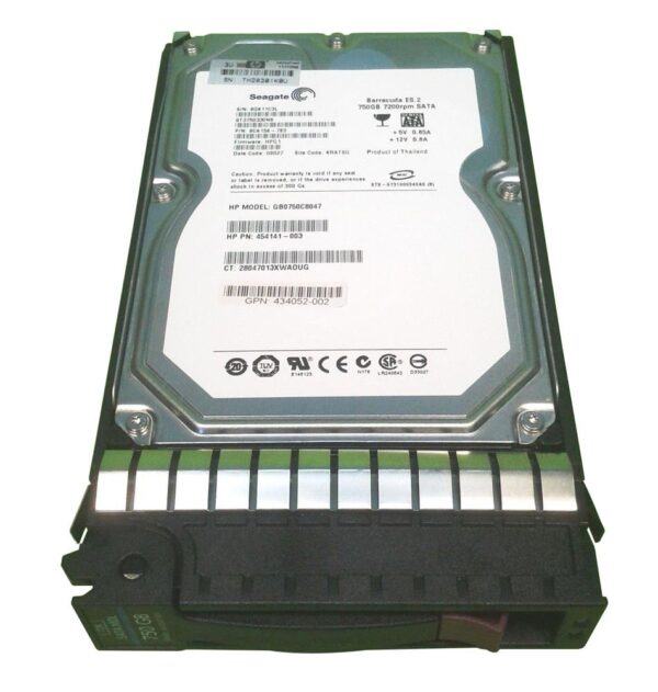 454141R-003 - HP 750GB 7200RPM SATA 1.5Gb/s NCQ Hot-Pluggable 3.5-inch Hard Drive with Tray for Gen1/7 ProLiant Server & Storage Array