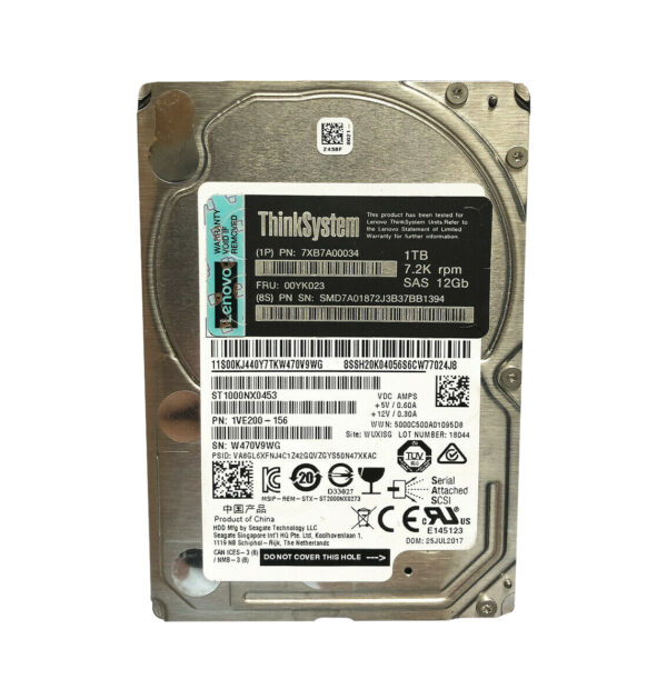 7XB7A00034 - Lenovo 1TB 7200RPM SAS 12Gb/s 128MB Cache 2.5-Inch Hard Drive for ThinkSystem