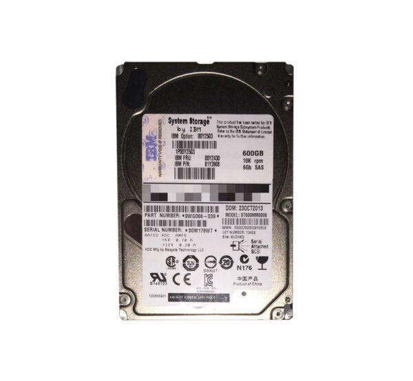 81Y3908 - IBM 600GB 10000RPM SAS 6Gb/s 2.5-Inch Hard Drive for Storwize