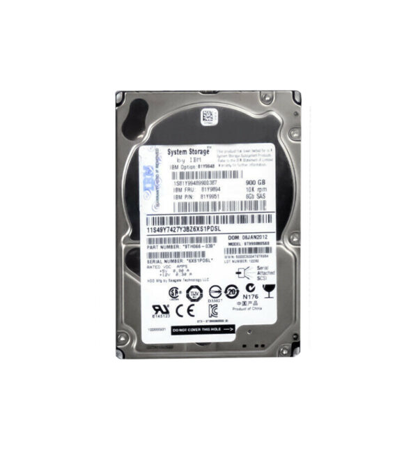 81Y9948 - IBM 900GB 10000RPM SAS 6Gb/s Hot Swappable 2.5-Inch Hard Drive