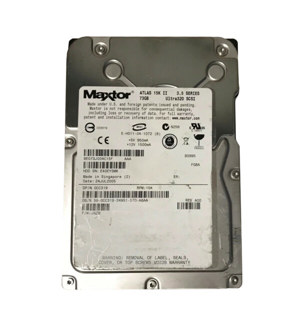 ﻿8E073J0 - Maxtor Atlas-II 73.5GB 15000RPM Ultra320 SCSI 8MB Cache 80-Pin Low Profile 3.5-Inch Hard Drive