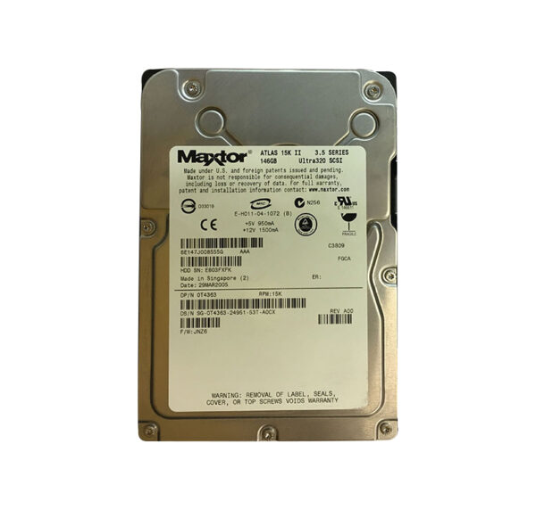 8J147J0 - Maxtor 146GB 10000RPM Ultra320 SCSI 8MB Cache 80-Pin Low Profile 3.5-Inch Hard Drive