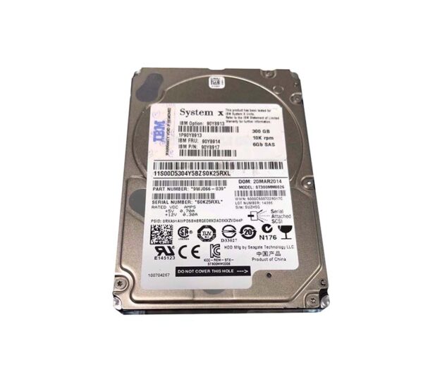 90Y8913 - IBM 300GB 10000RPM SAS 6Gb/s Hot-Swappable 2.5-Inch Hard Drive