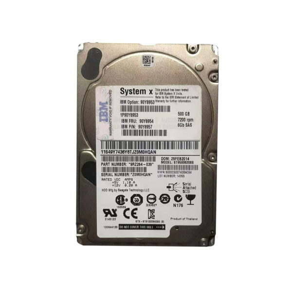 90Y8954 - IBM 500GB 7200RPM SAS 6GB/s 2.5-inch SFF G2 Hot Swapable Hard Drive with Tray